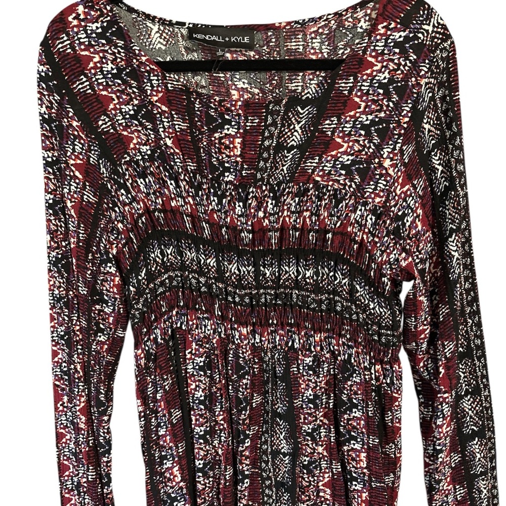 Kendall + Kylie Red and Black Smock top